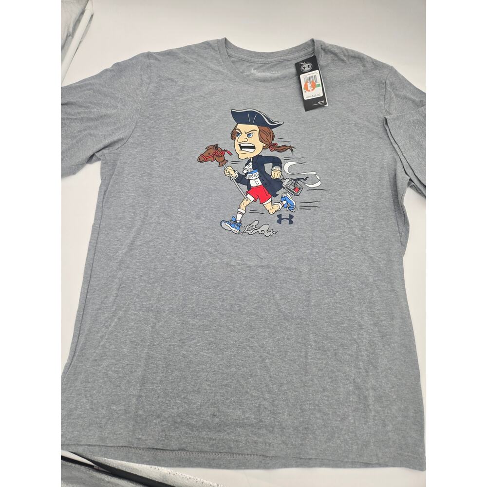 Under Armour Boston Marathon Graphic T Shirt Mens Large Gray Running Tee NWT